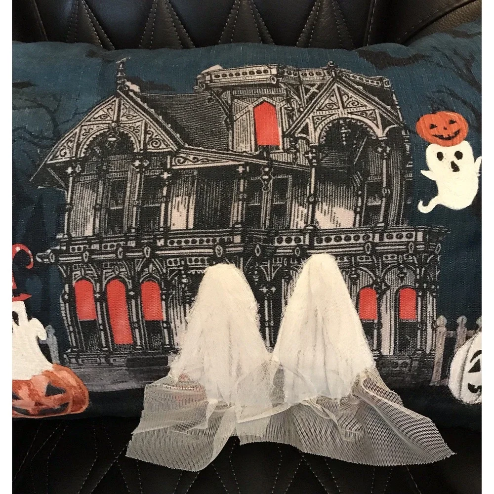 Halloween Novogratz Decorative Pillow Haunted‎ House Ghost Wedding Pumpkin 3D